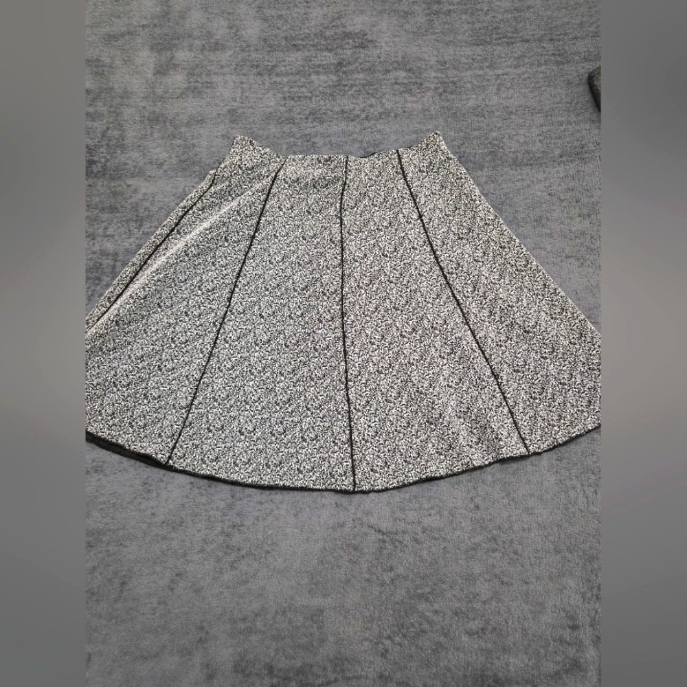 Black and White Mini A-line Pleated Skirt for Night Out